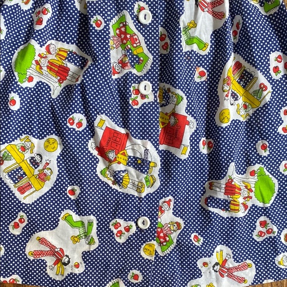 Blue with white polka dots, vintage Sears back to school dress, size 5. - Picture 13 of 16